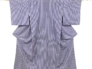 アンティーク　縞織り出し手織り紬着物